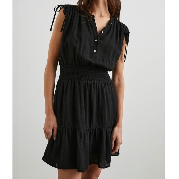 Rails Samina Mini Linen Blend Dress Black Size XS - Picture 2 of 13